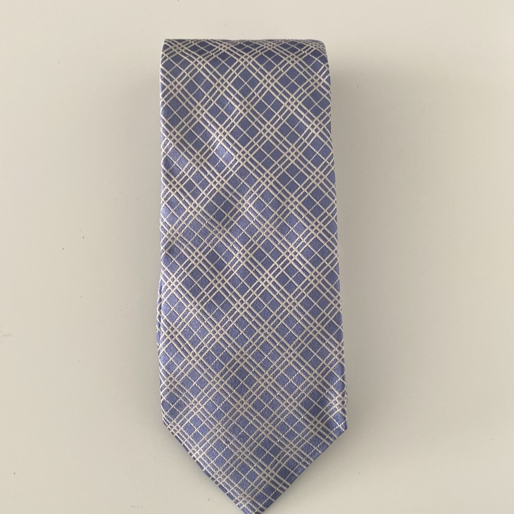 Burberry Blue Plaid Check Silk Tie 👔